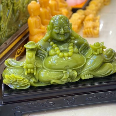 Bức Tượng Di Lặc Đá Ngọc Pakistan Hoan Hỉ , May Mắn , Tài Lộc