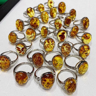 NHẪN HỔ PHÁCH ( AMBER) LOẠI 1 BỌC BẠC 925 ĐIỀU CHỈNH ĐƯỢC KÍCH THƯỚC XUA ĐUỔI RỦI RO.