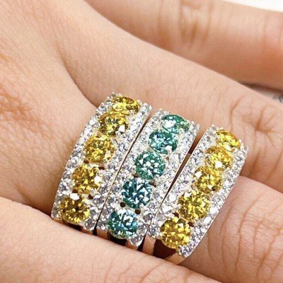 NHẪN KIM CƯƠNG MOISSANITE KIM TẤM 4MM BỌC BẠC