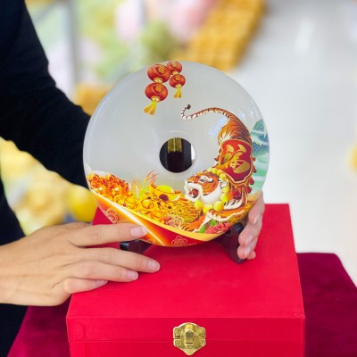 ĐỒNG ĐIẾU BẠCH NGỌC CAO 18CM PHUN 3D HÌNH HỔ THẾ HIỆN SỰ MẠNH MẼ, KHÍ CHẤT NGƯỜI LÃNH ĐẠO .