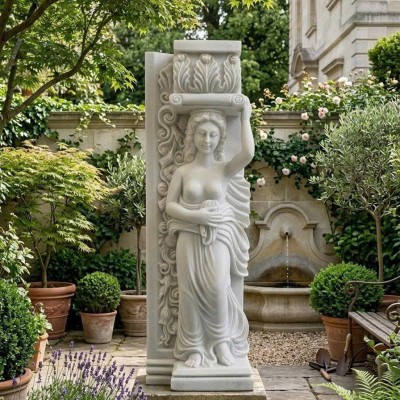 Tượng nghệ thuật đá nguyên khối Tượng Nữ Thần Caryatid Cao 1m4 T3921