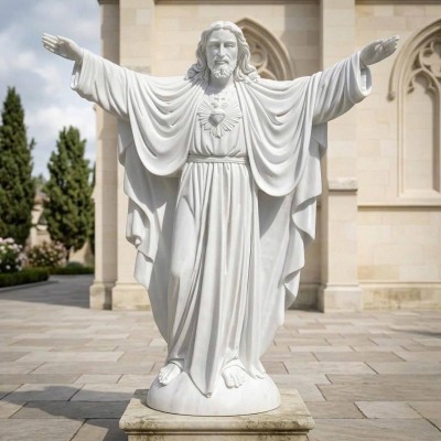 Tượng nghệ thuật Tượng Thánh Tâm Chúa Giêsu cao 2m1 dài 1m7 rộng 70cm T3932