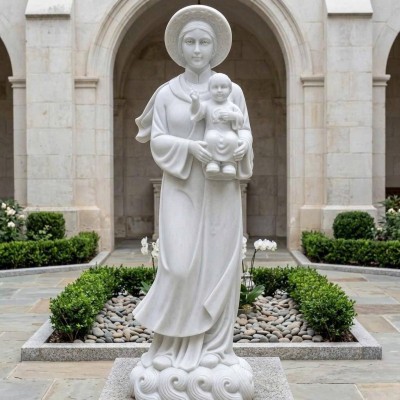 Tượng đá nguyên khối Tượng Đức Mẹ La Vang Cao 1m2 dài 40cm rộng 35cm T3933