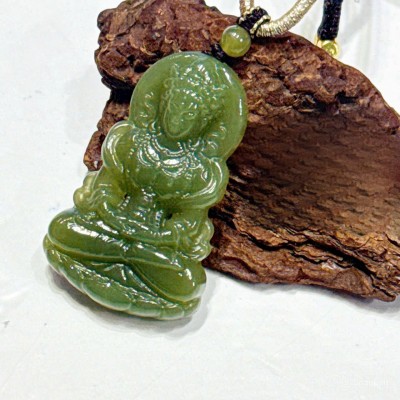 Mặt Dây Chuyền Quan Âm Tara Ngọc Hoà Điền T4135 - Quà Tặng Mệnh Tài Lộc – Đá Tự Nhiên Nguyên Khối Kích Hoạt Vượng Khí Cho Gia Chủ