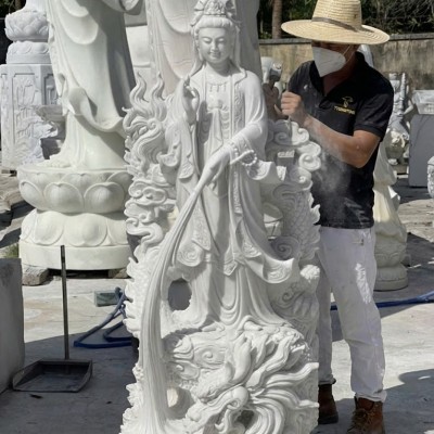 Tượng phật quan âm đứng Cao 1.6M ngang 70Cm dài 45Cm T3587