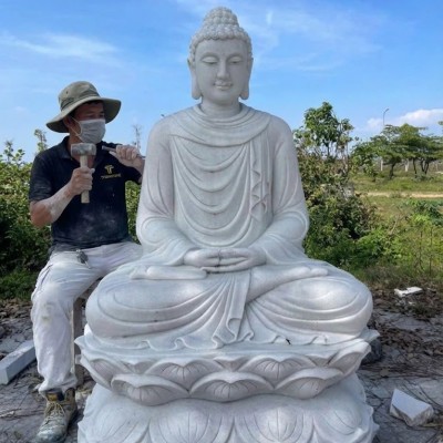 Tượng ca ngồi đá nguyên khối Cao 1.8m ngang 1.1m dài 80cm T3578