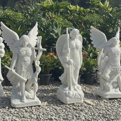 Tượng thiên thần cầm cây gậy và con cá cao 1m35 T3621