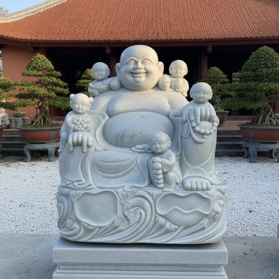 Tương di lặc ngồi với các chú tiểu đồng cao 1m55 T3644