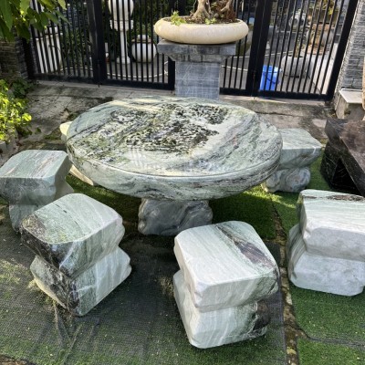 Bộ bàn ghế đá ngọc serpentine sang trọng , đẳng cấp cho ngôi nhà bạn