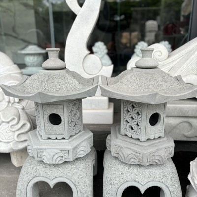 Cặp chân đèn dá sa thạch nguyên khối cao 60cm T2496