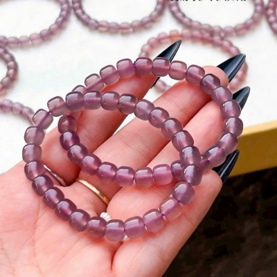 Vòng tay chalcedony tím tử vương dáng lu bo may mắn