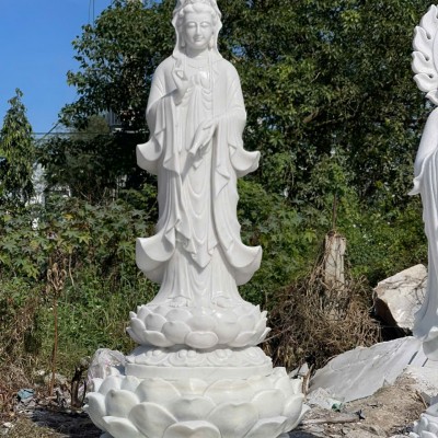 Tượng điêu khắc phật quan âm đá nguyên khối Cao 2.5M ngang 70Cm dài 60Cm T3592