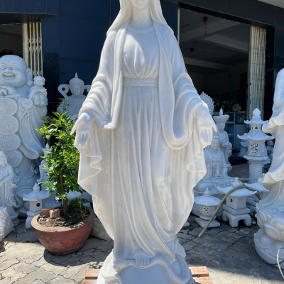 Tượng đức mẹ Maria đá trắng cao 1M T3620