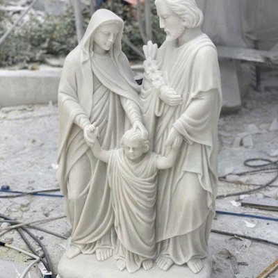 Tượng Gia đình Thánh Gia đá trắng cao 1m T3625