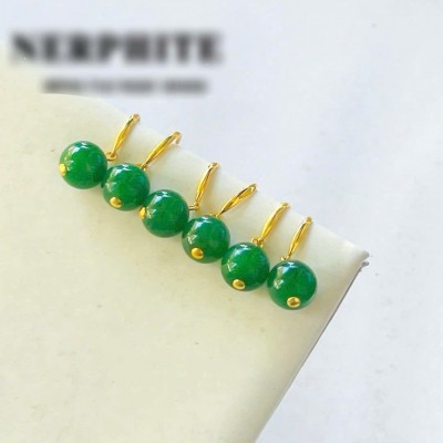 Bông tai ngọc bích đẹp sang trọng T3674