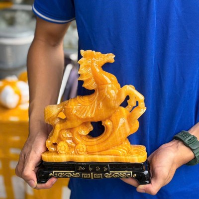 Tượng Ngựa đá ngọc hoàng long cao 20cm T3722