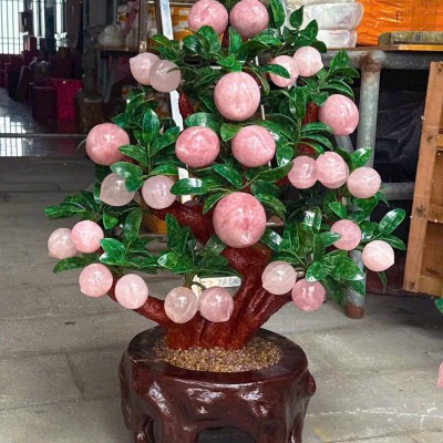 Cây đào 38 quả tứ diện thạch anh hồng