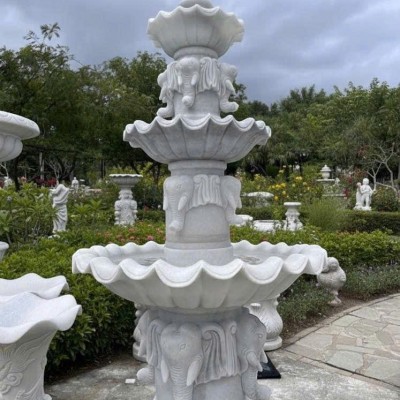 Thủy luân nước đá trắng nguyên khối tự nhiên cao 2.2m T3807