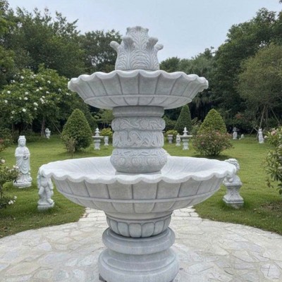 Thủy luân nước đá trắng nguyên khối tự nhiên cao 2m T3809