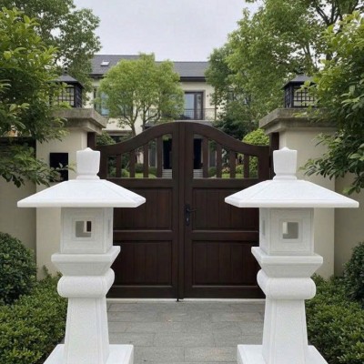 Cặp chân đèn đá trắng nguyên khối cao 1.2m T3818