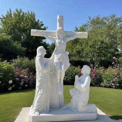 Tượng điêu khắc Chúa Giêsu chịu đóng đinh trên cây thập giá, cao 2.5m T3831