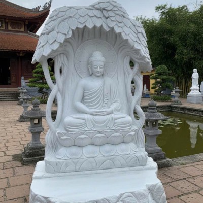 Tượng phật thích ca lá bồ đề cao 2.5m ngang 1.5m T3765