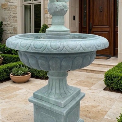 Thủy luân nước đá trắng tự nhiên nguyên khối, cao 1.27m T3874