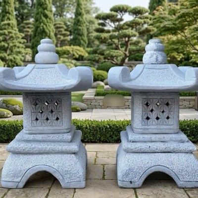 Cặp chân đèn đá sa thạch cao 40cm T3881