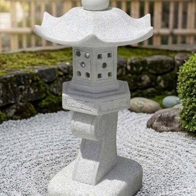 Chân đèn đá Sa thạch tự nhiên nguyên khối, cao 80cm T3892