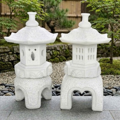 Chân đèn đá tự nhiên nguyên khối, cao 55cm T3898