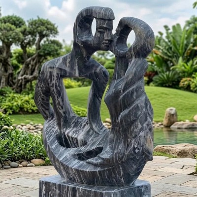 Tượng nghệ thuật tình nhân đá nguyên khối cao 1m5 T3912