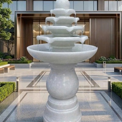 Thủy Luân Nước đá trắng tự nhiên kích thước cao 1,27m T3862