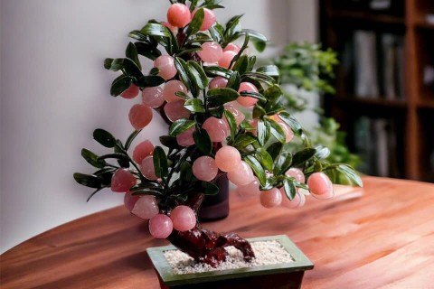 Top Mẫu Cây Đào Thạch Anh Hồng Tự Nhiên Đẹp, Thu Hút Cát Khí Tốt Nhất