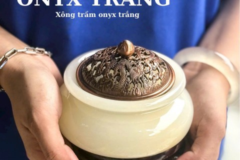 Xông Trầm Đá Trắng Onyx Phong Thủy – Lựa Chọn Hoàn Hảo Cho Phòng Khách Và Phòng Thờ