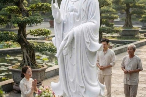 Top Những Mẫu Tượng Phật Quan Âm Bằng Đá Cẩm Thạch Trắng Được Thỉnh Nhiều Nhất