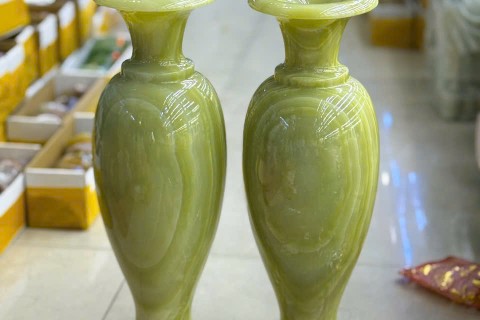 Cặp Lục Bình Đá Xanh Pakistan – Tuyệt Tác Đá Tự Nhiên Tôn Vinh Đẳng Cấp, Thu Hút Tài Lộc Và Vượng Khí