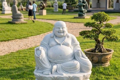 Top Mẫu Tượng Di Lặc Đá Trắng Nguyên Khối Tự Nhiên Được Nhiều Khách Hàng Lựa Chọn Nhất