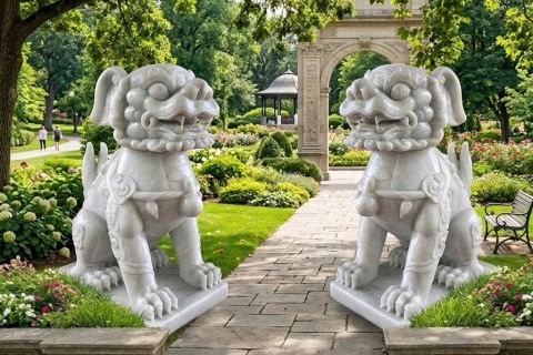Cặp Tượng Nghê Đá Đẹp Cho Biệt Thự – Mẫu Cặp Tượng Con Nghê Tự Nhiên Sang Trọng Và Uy Nghi