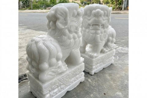 Top 10 Mẫu Nghê Đá Trắng Nguyên Khối Đẹp Nhất Chuẩn Kích Thước Thước Lỗ Ban 