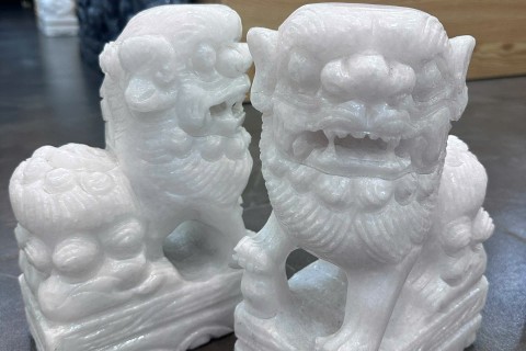 Tại Sao Giới Thu Hút Phong Thủy Lại Săn Tìm Cặp Nghê Đá Trắng Tự Nhiên Nguyên Khối?