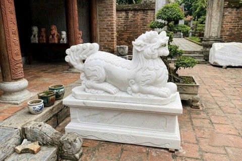 Phân Biệt Tượng Cặp Nghê Đá Trắng Tự Nhiên Và Đá Nhân Tạo Chuẩn Xác