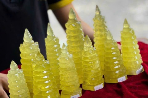 THÁP VĂN XƯƠNG ĐÁ THẠCH ANH VÀNG - BIỂU TƯỢNG CỦA HỌC VẤN VÀ TRÍ TUỆ