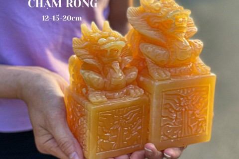 ẤN RỒNG ĐÁ NGỌC HOÀNG LONG - MÀU VÀNG VƯƠNG GIẢ VÀ UY QUYỀN