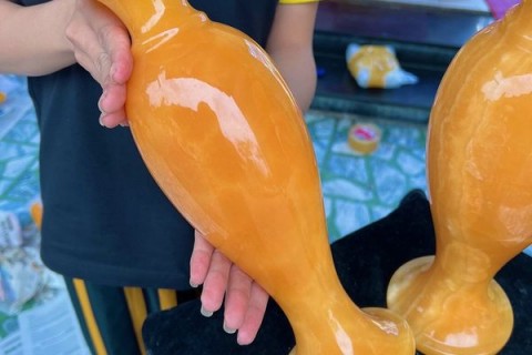 CẶP LỤC BÌNH ĐÁ NGỌC HOÀNG LONG TỰ NHIÊN THU HÚT TÀI LỘC
