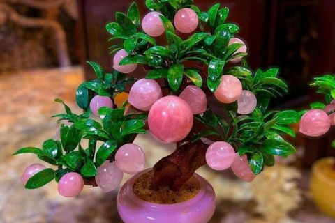 CÂY ĐÀO ĐÁ THẠCH ANH HỒNG CÓ Ý NGHĨA GÌ TRONG PHONG THUỶ KHI TRƯNG BÀY 