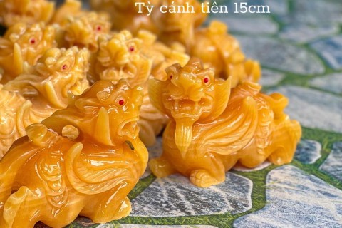 Cặp Tỳ Hưu Đá Ngọc Hoàng Long Tự Nhiên Đẹp Và Ấn Tượng