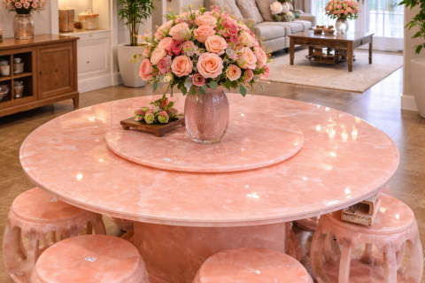 Thiết Kế Bàn Đá Thạch Anh Hồng Hiện Đại – Đẹp Tinh Tế Cho Mọi Không Gian