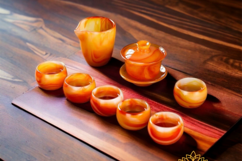 BỘ ẤM TRÀ ĐÁ MÃ NÃO SANG TRỌNG TINH TẾ VÀ ĐẲNG CẤP