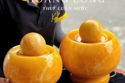 THUỶ LUÂN NƯỚC ĐÁ NGỌC HOÀNG LONG NGUYÊN KHỐI - MAY MẮN , TÀI LỘC