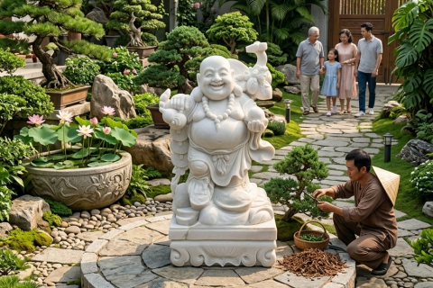 Top 99+ Mẫu Tượng Di Lặc Đá Trắng Nguyên Khối Cao Cấp Đẹp Nhất Hiện Nay Phù Hợp Cho Biệt Thự, Nhà Vườn